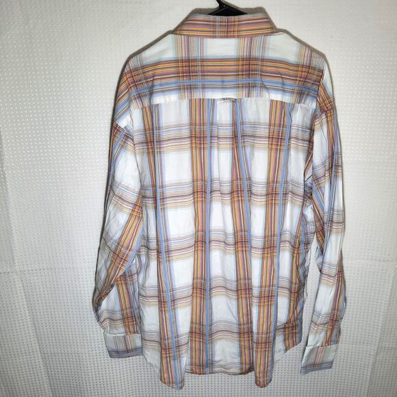 Bugatchi Uomo XXL Shirt Men’s Plaid Cotton Long Sleeve Made Korea Embroidered - Picture 7 of 8
